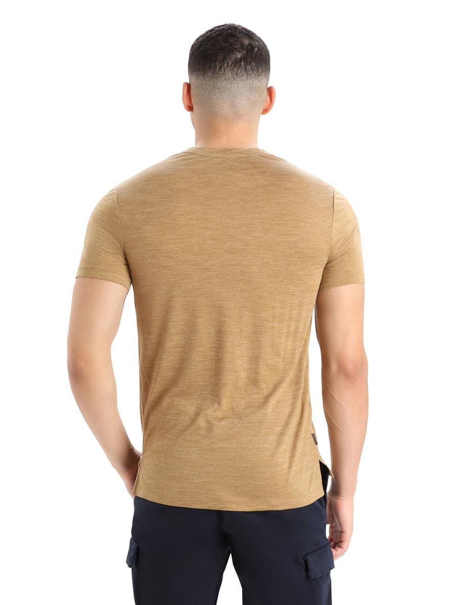 Koszulki Icebreaker Merino Sphere II Krótkie Sleeve Męskie Khaki | PL 1795BEXC